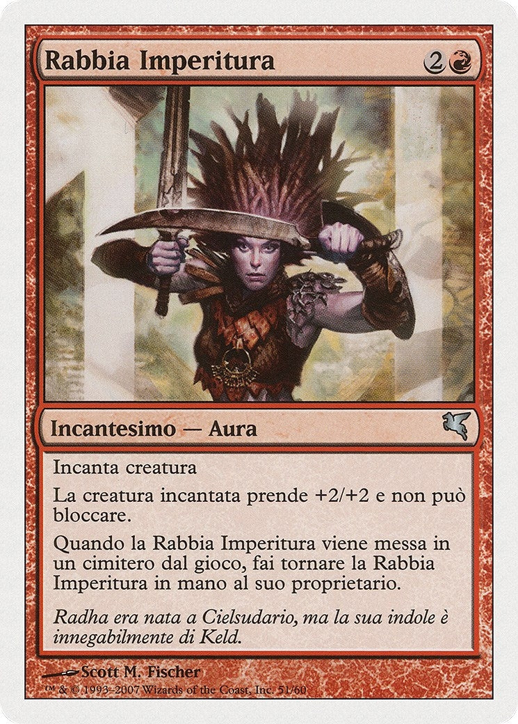 Image for Undying Rage (Italian) - "Rabbia Imperitura" (I51) (Magic Encyclopedia 2005 (Salvat/Hachette)) - Magic: The Gathering