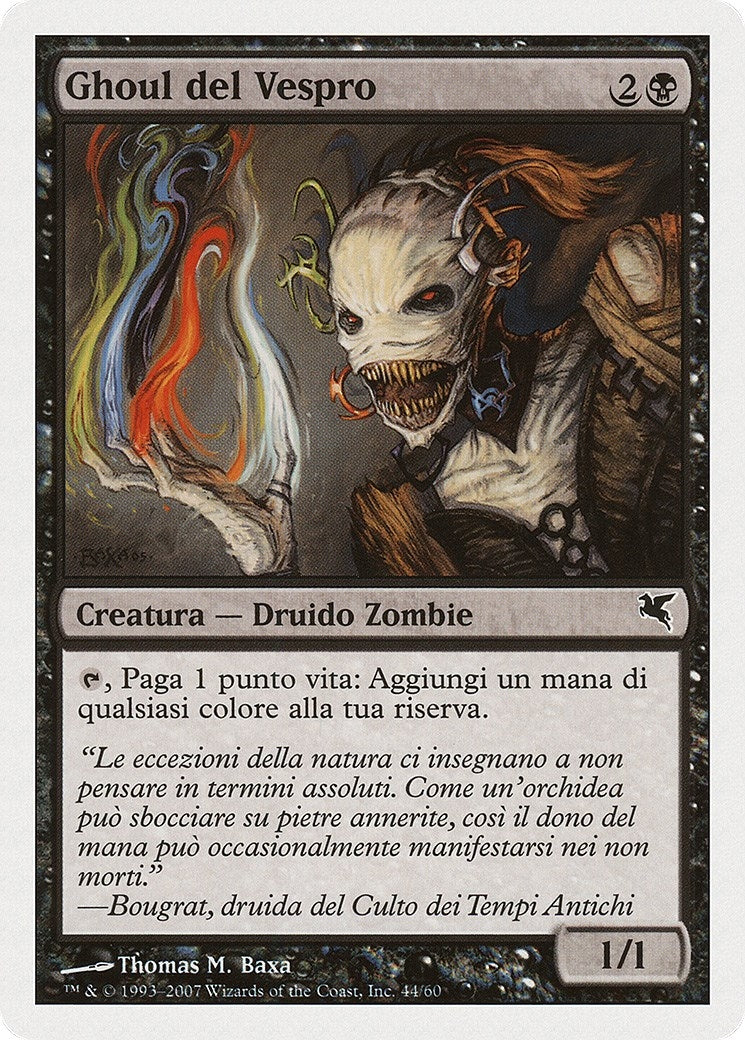 Image for Vesper Ghoul (Italian) - "Ghoul del Vespro" (E44) (Magic Encyclopedia 2005 (Salvat/Hachette)) - Magic: The Gathering