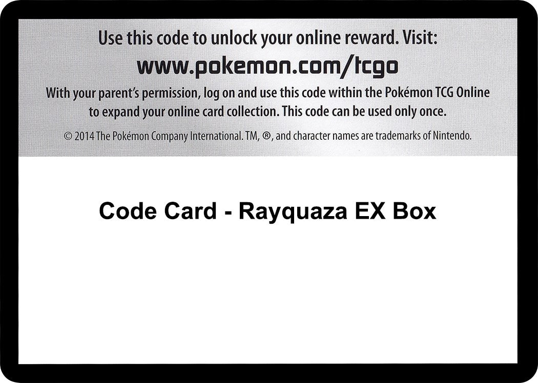 Image for Code Card - Rayquaza EX Box (XY - Roaring Skies) - Pokemon