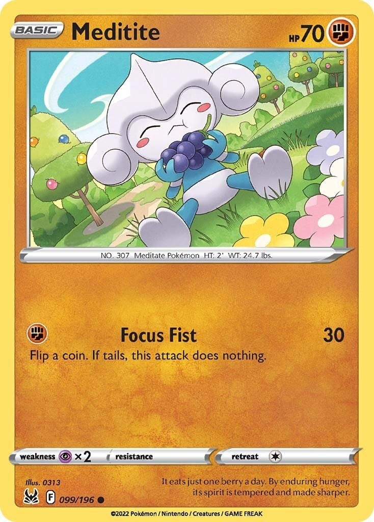 Image for Meditite (099/196) (SWSH11: Lost Origin) - Pokemon