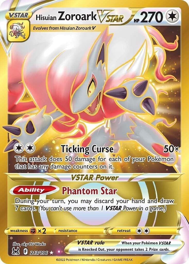 Image for Hisuian Zoroark VSTAR (213) (Secret) (213/196) (SWSH11: Lost Origin) - Pokemon