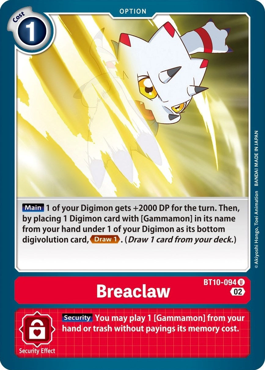 Image for Breaclaw (BT10-094 U) (Xros Encounter) - Digimon Card Game