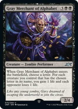 Image for Gray Merchant of Alphabet (75) (Unfinity) - Magic: The Gathering