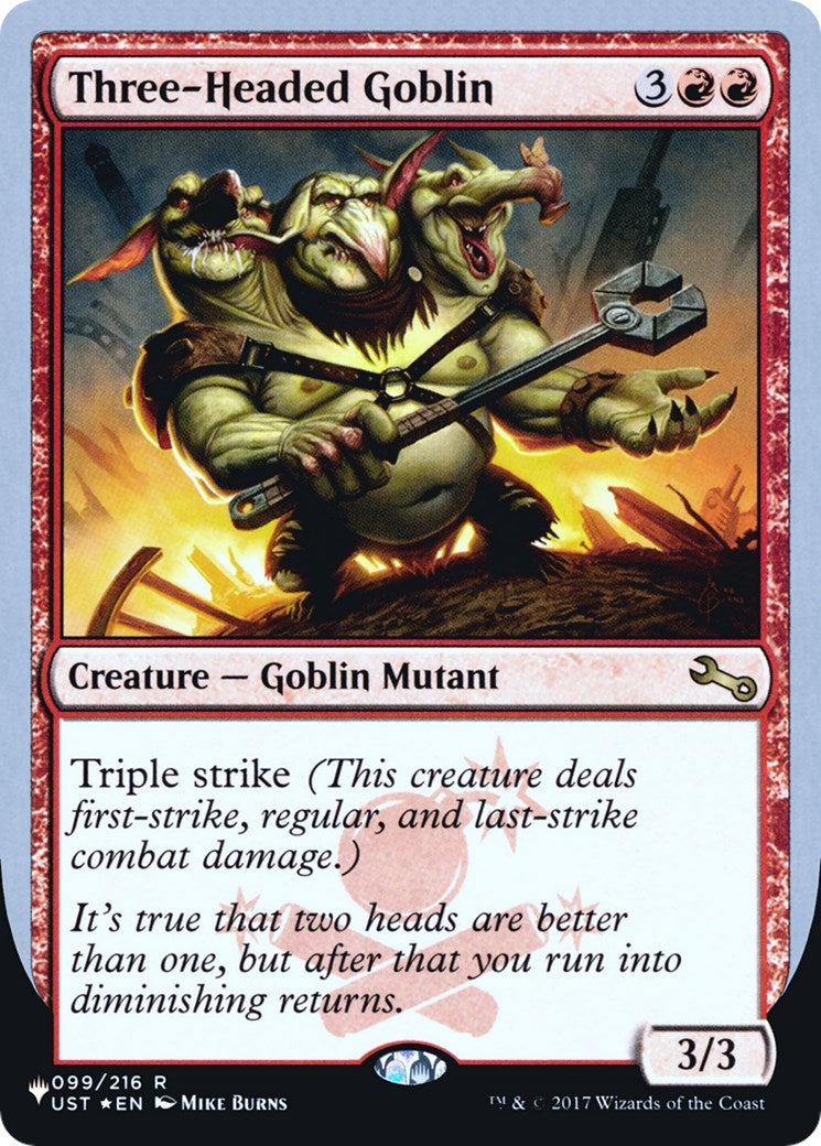 Image for Three-Headed Goblin (099/216) (The List Reprints) - Magic: The Gathering