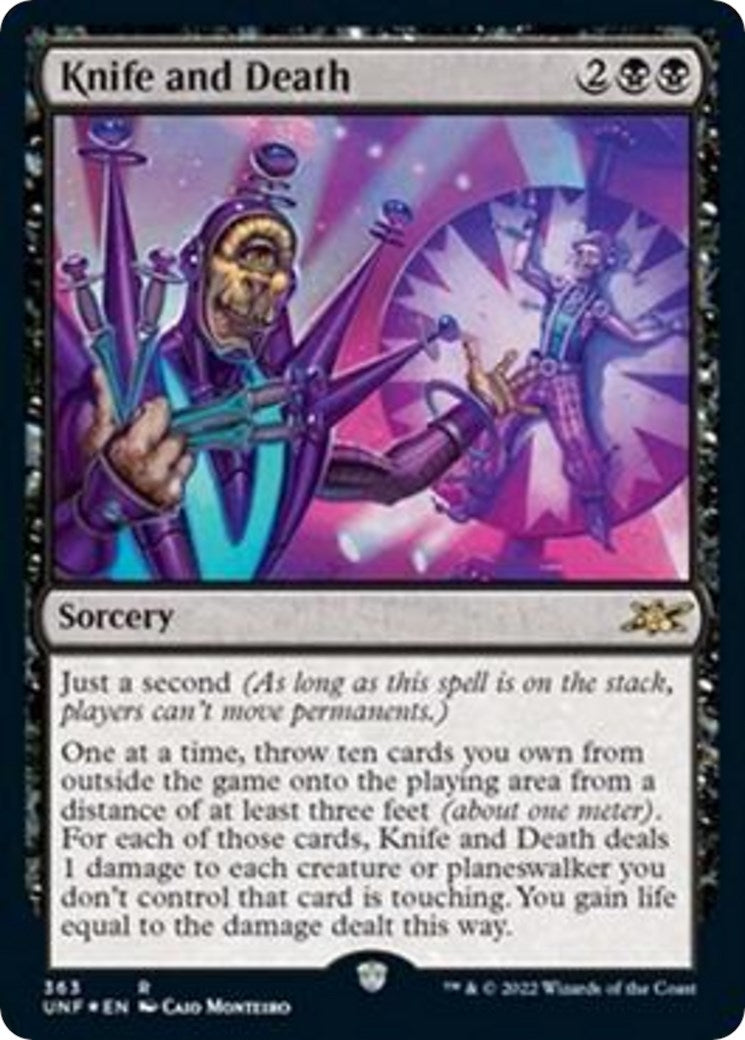 Image for Knife and Death (Galaxy Foil) (363) (Unfinity) - Magic: The Gathering