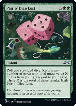 Image for Pair o' Dice Lost (Galaxy Foil) (435) (Unfinity) - Magic: The Gathering