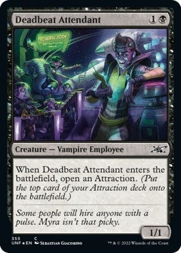 Image for Deadbeat Attendant (Galaxy Foil) (355) (Unfinity) - Magic: The Gathering