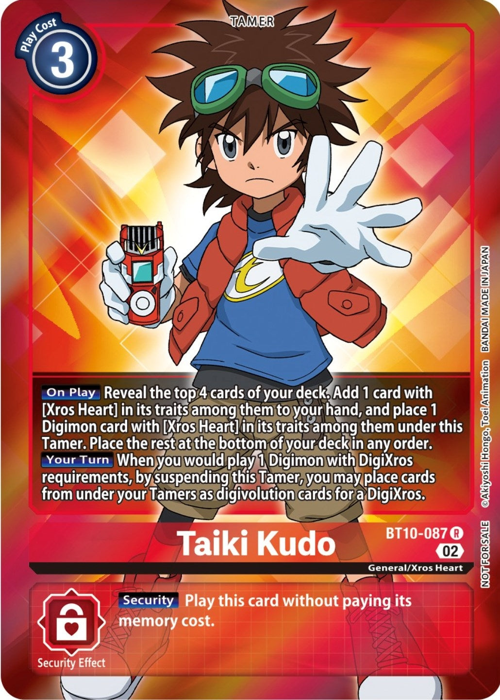 Image for Taiki Kudo (Box Topper) (BT10-087 R) (Xros Encounter) - Digimon Card Game