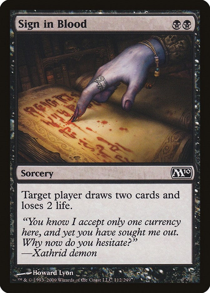 Image for Sign in Blood (112) (Magic 2010 (M10)) - Magic: The Gathering
