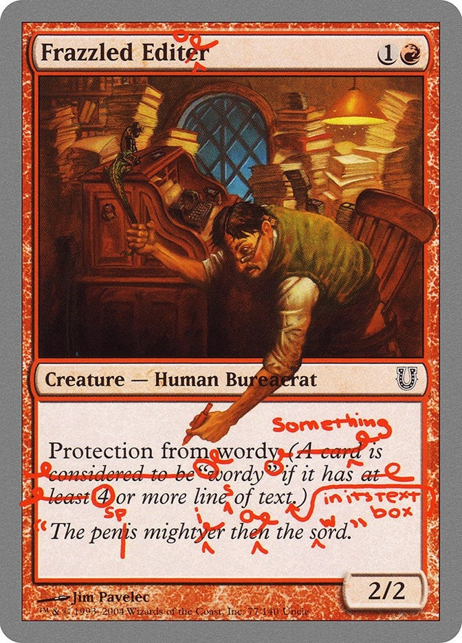 Image for Frazzled Editor (77) (Unhinged) - Magic: The Gathering
