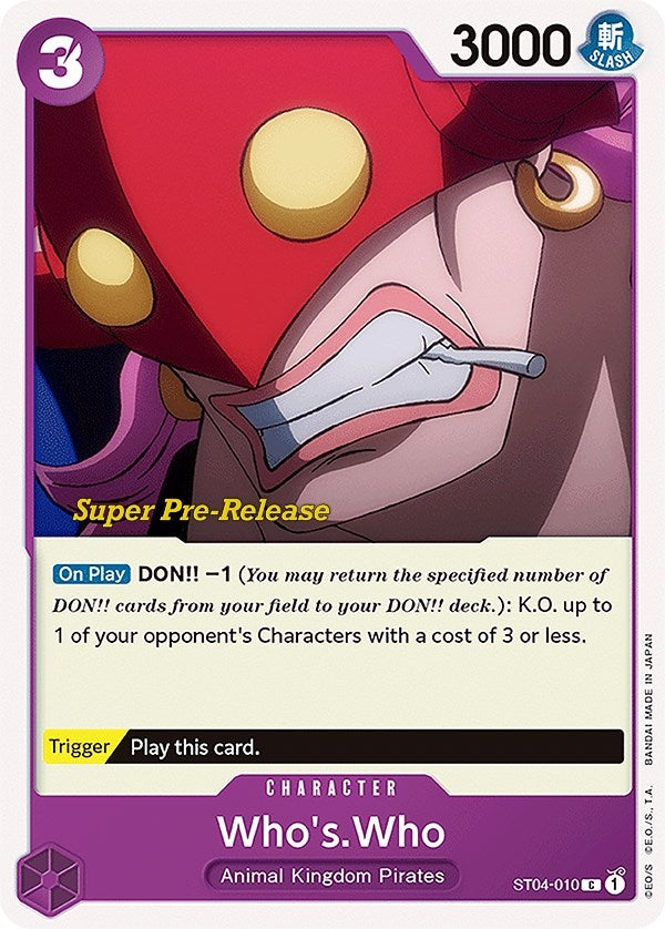 Image for Who's.Who (ST04-010) (Super Pre-Release Starter Deck 4: Animal Kingdom Pirates) - One Piece Card Game