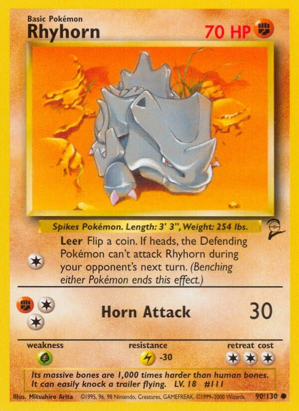 Image for Rhyhorn (090/130) (Base Set 2) - Pokemon