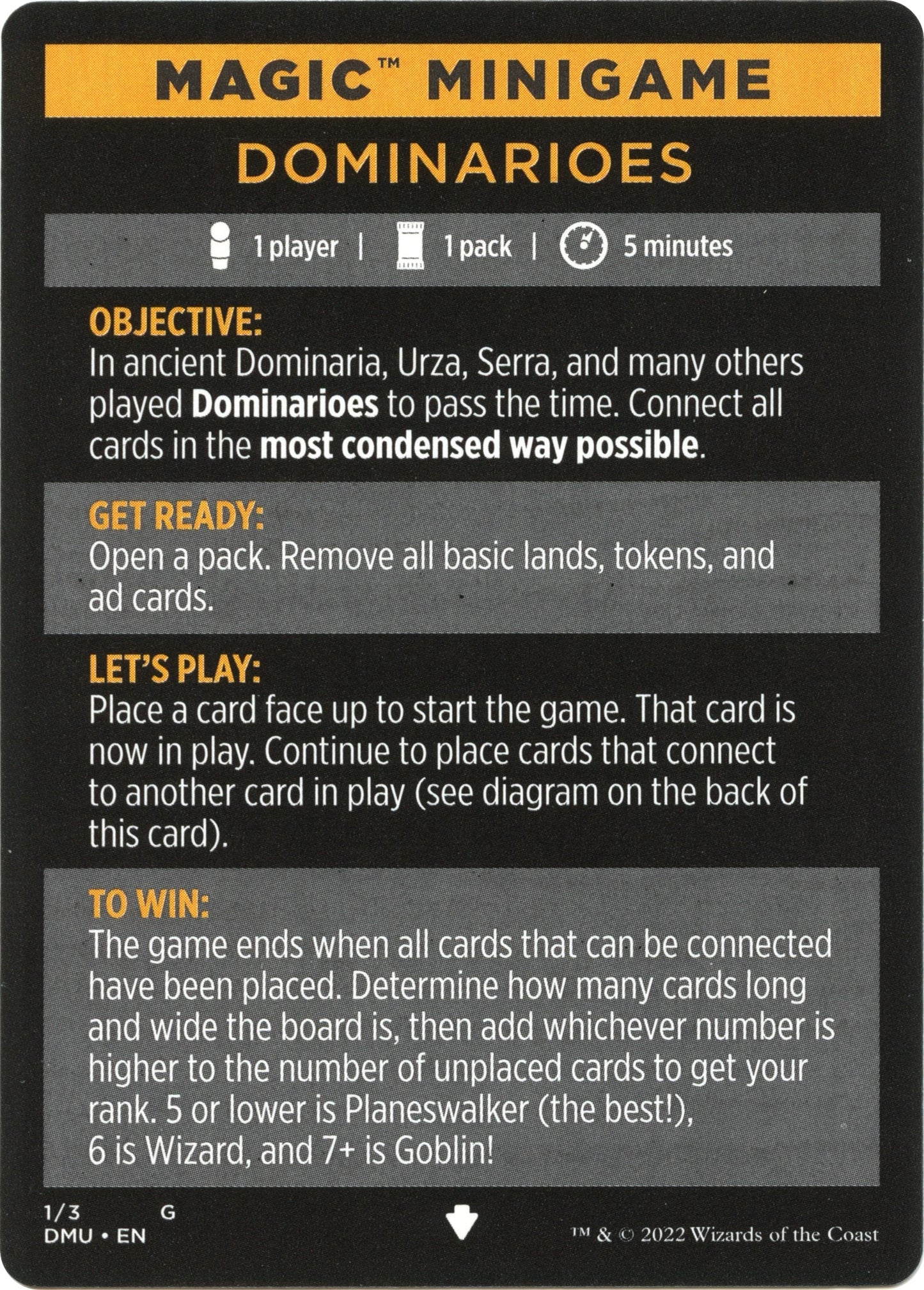 Image for Magic Minigame: Dominarioes (1) (Dominaria United) - Magic: The Gathering