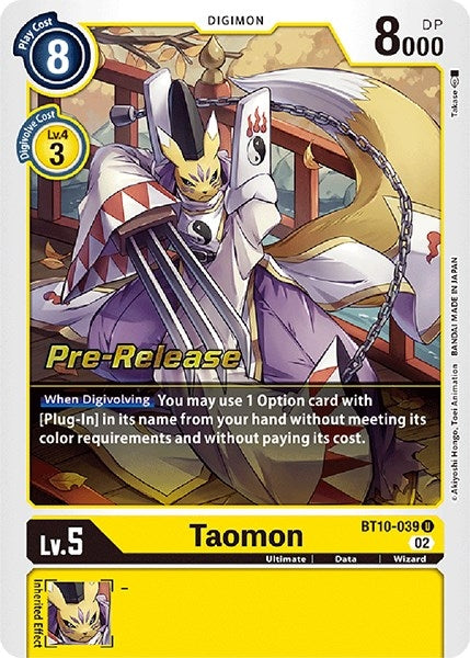 Image for Taomon (BT10-039 U) (Xros Encounter Pre-Release Cards) - Digimon Card Game