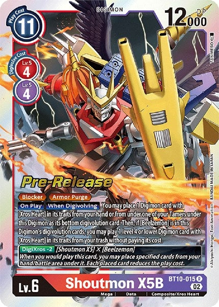Image for Shoutmon X5B (BT10-015 R) (Xros Encounter Pre-Release Cards) - Digimon Card Game