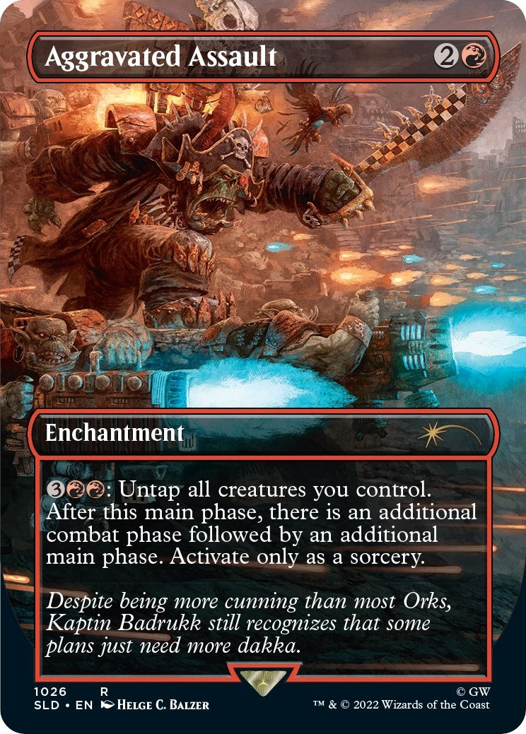 Image for Aggravated Assault (Borderless) (1026) (Secret Lair Drop Series) - Magic: The Gathering