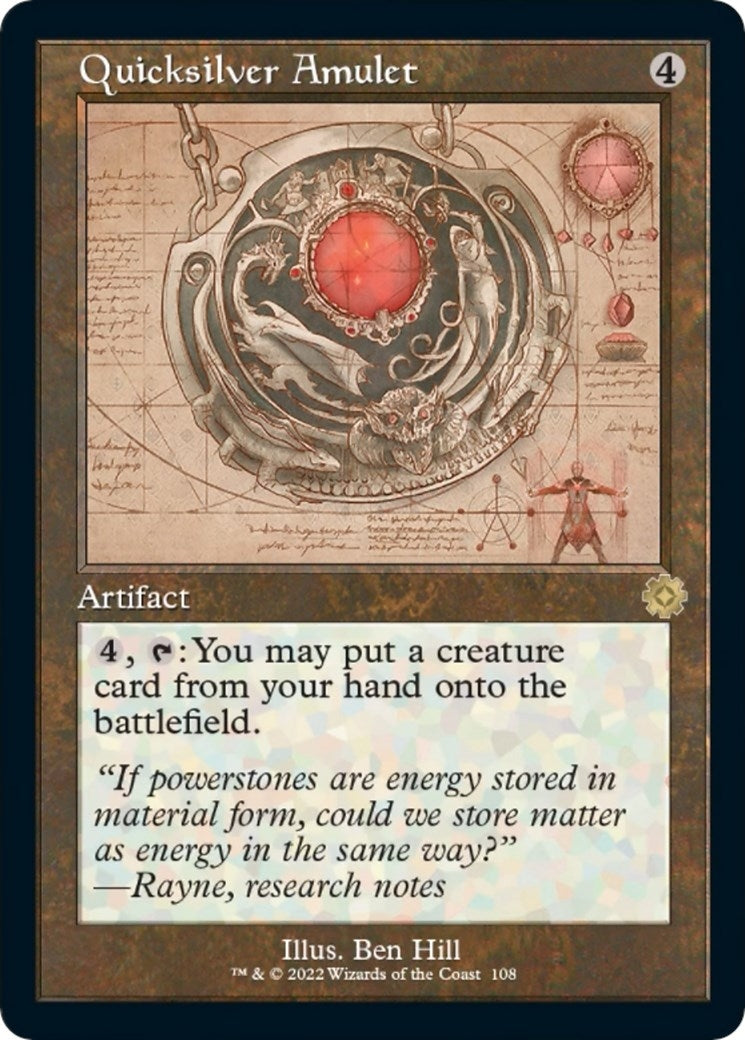 Image for Quicksilver Amulet (Schematic) (108) (The Brothers' War: Retro Frame Artifacts) - Magic: The Gathering