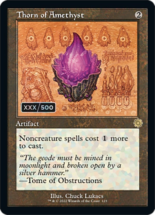 Image for Thorn of Amethyst (Schematic) (Serial Numbered) (123) (The Brothers' War: Retro Frame Artifacts) - Magic: The Gathering