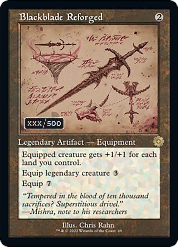 Image for Blackblade Reforged (Schematic) (Serial Numbered) (69) (The Brothers' War: Retro Frame Artifacts) - Magic: The Gathering