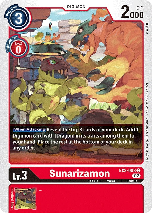 Image for Sunarizamon (EX3-003 C) (Draconic Roar) - Digimon Card Game