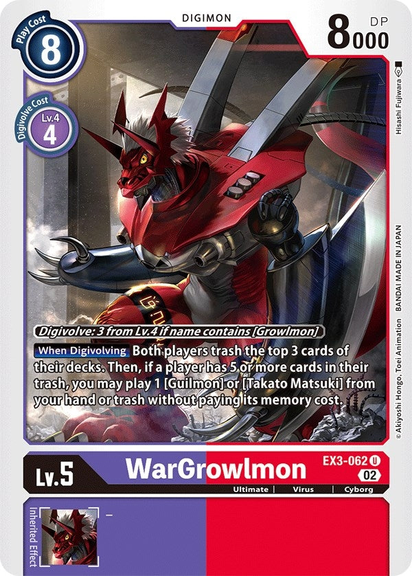 Image for WarGrowlmon (EX3-062 U) (Draconic Roar) - Digimon Card Game