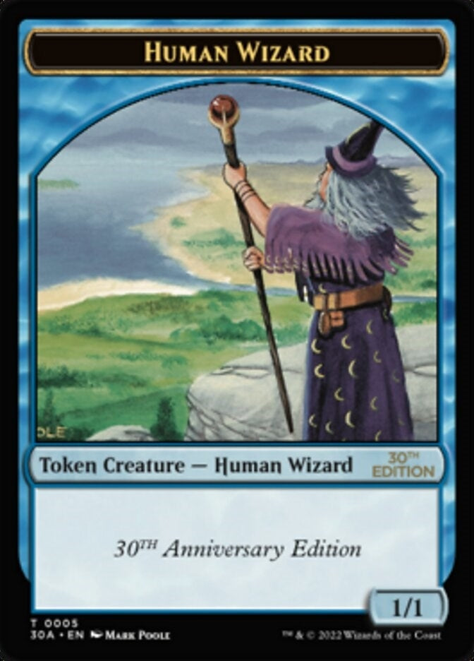 Image for Human Wizard Token (5) (30th Anniversary Edition) - Magic: The Gathering