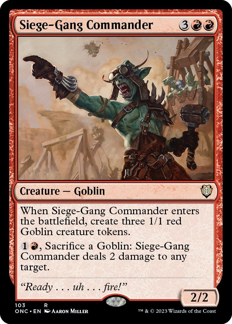 Image for Siege-Gang Commander (103) (Commander: Phyrexia: All Will Be One) - Magic: The Gathering