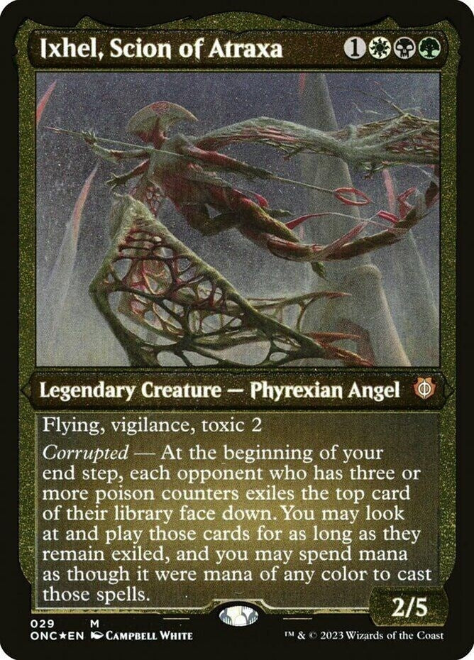 Image for Ixhel, Scion of Atraxa (Display Commander) (Foil Etched) - Thick Stock (29) (Commander: Phyrexia: All Will Be One) - Magic: The Gathering