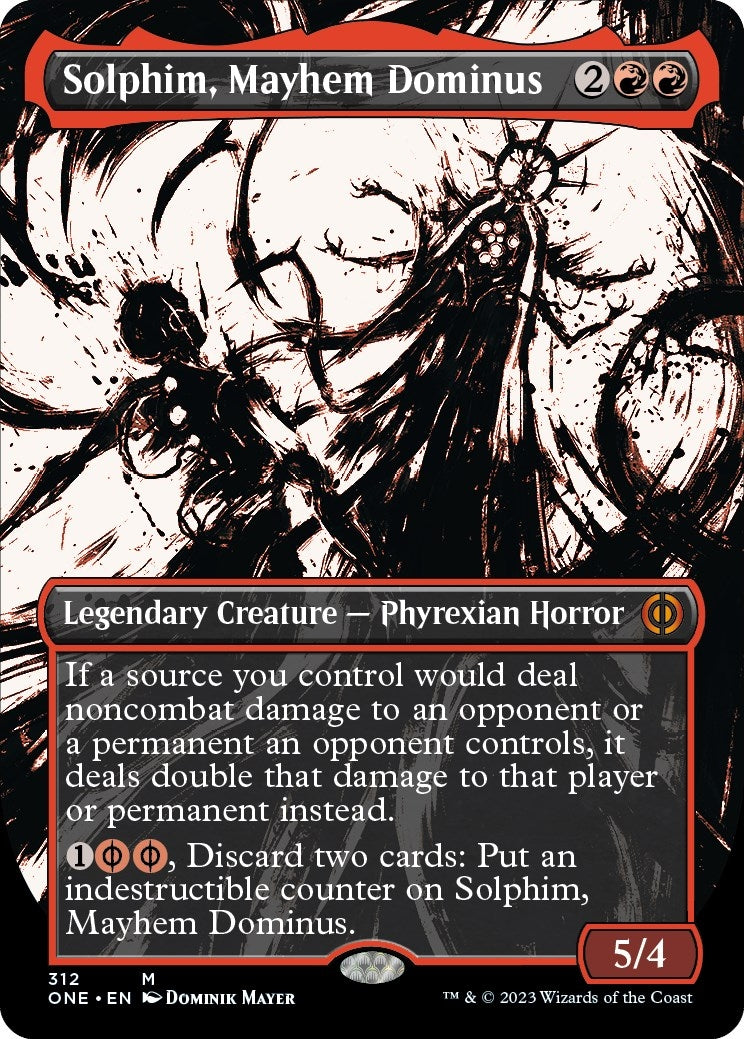 Image for Solphim, Mayhem Dominus (Showcase) (312) (Phyrexia: All Will Be One) - Magic: The Gathering