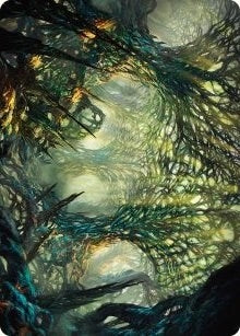 Image for The Hunter Maze Art Card (60) (Art Series: Phyrexia: All Will Be One) - Magic: The Gathering