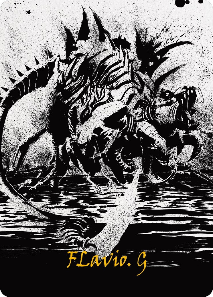 Image for Karumonix, the Rat King Art Card (Gold-Stamped Signature) (70) (Art Series: Phyrexia: All Will Be One) - Magic: The Gathering