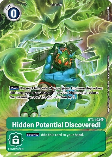 Image for Hidden Potential Discovered! (Alternate Art) (BT3-103 U) (Dimensional Phase) - Digimon Card Game