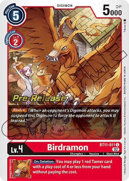 Image for Birdramon (BT11-011 U) (Dimensional Phase Pre-Release Cards) - Digimon Card Game