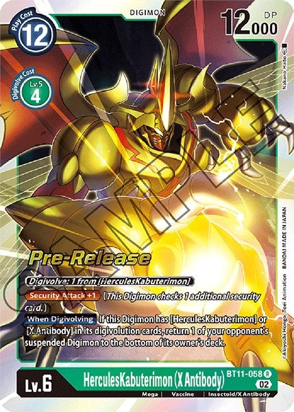 Image for HerculesKabuterimon (X Antibody) (BT11-058 R) (Dimensional Phase Pre-Release Cards) - Digimon Card Game