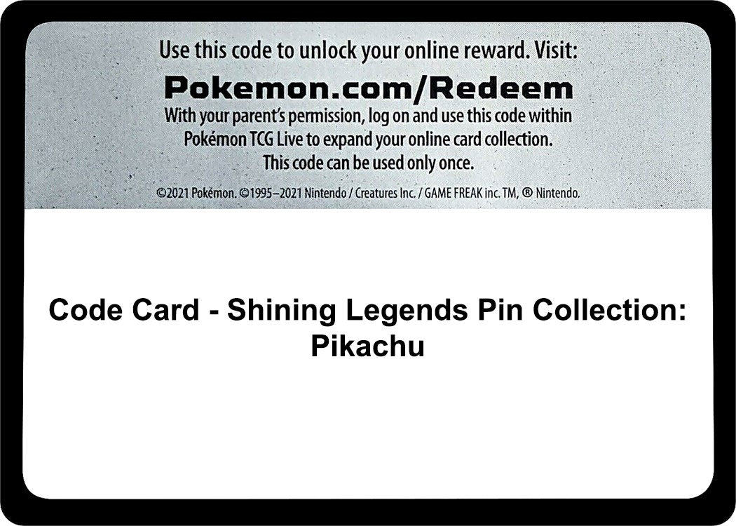 Image for Code Card - Shining Legends Pin Collection: Pikachu (Shining Legends) - Pokemon