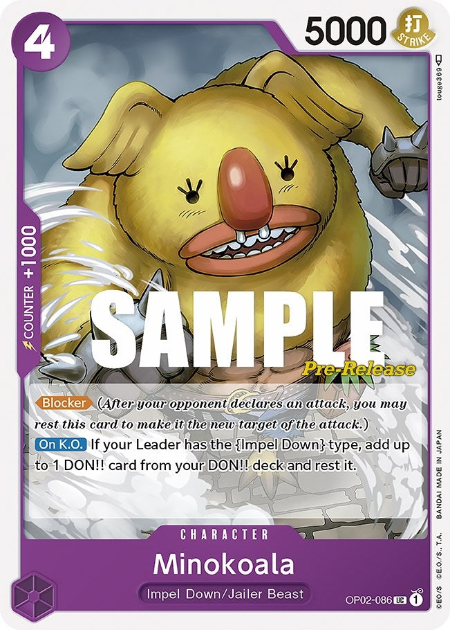 Image for Minokoala (OP02-086) (Paramount War Pre-Release Cards) - One Piece Card Game