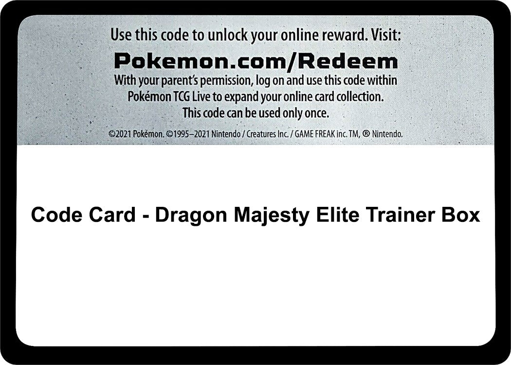 Image for Code Card - Dragon Majesty Elite Trainer Box (Dragon Majesty) - Pokemon