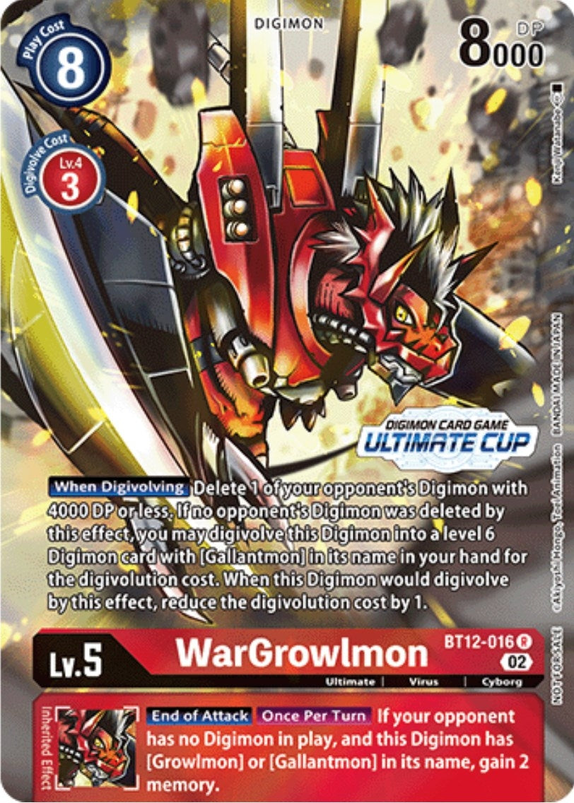 Image for WarGrowlmon (Ultimate Cup) (BT12-016 R) (Across Time) - Digimon Card Game