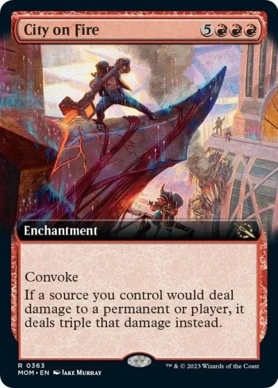 Image for City on Fire (Extended Art) (363) (March of the Machine) - Magic: The Gathering