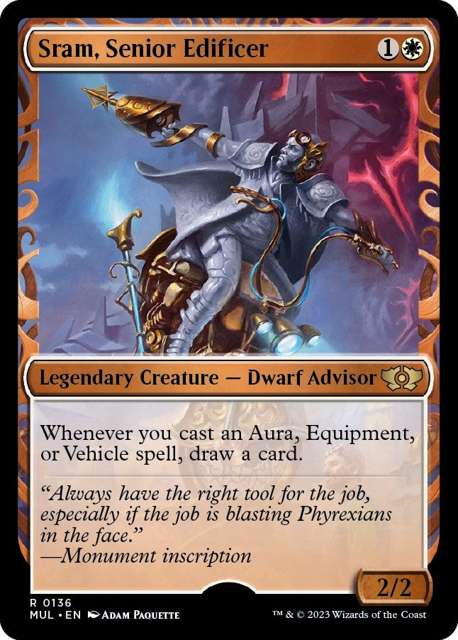 Image for Sram, Senior Edificer (Halo Foil) (136) (March of the Machine: Multiverse Legends) - Magic: The Gathering