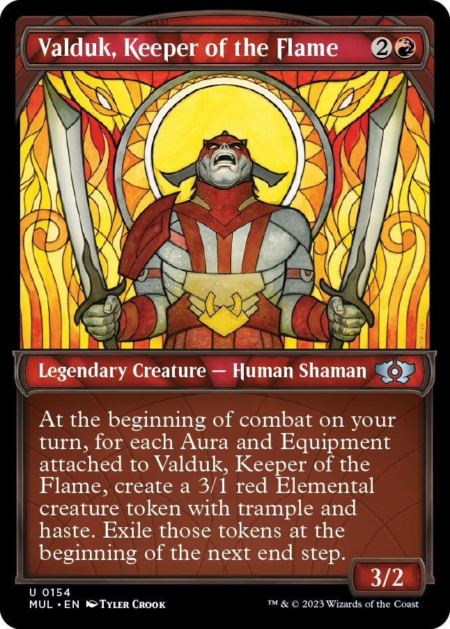 Image for Valduk, Keeper of the Flame (Halo Foil) (154) (March of the Machine: Multiverse Legends) - Magic: The Gathering