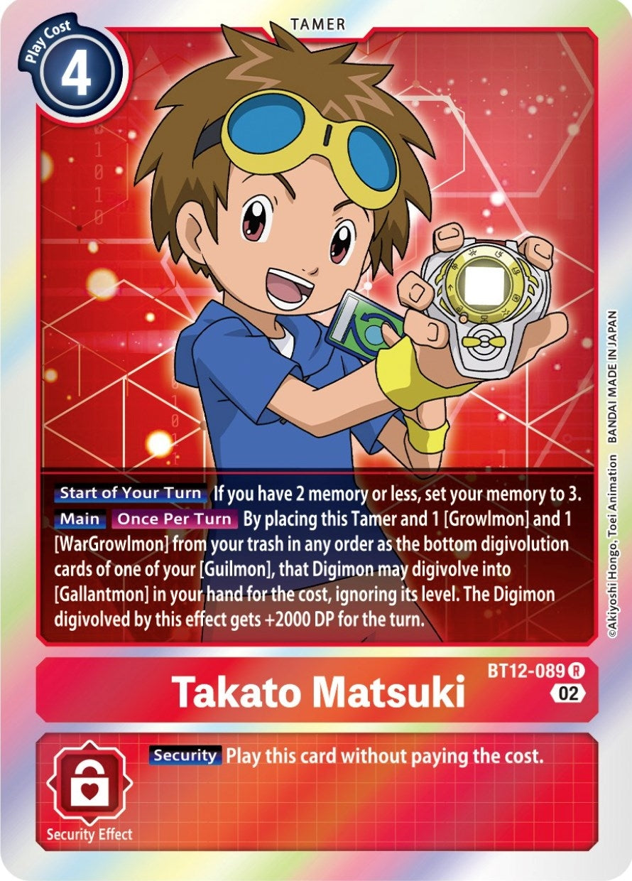 Image for Takato Matsuki (BT12-089 R) (Across Time) - Digimon Card Game