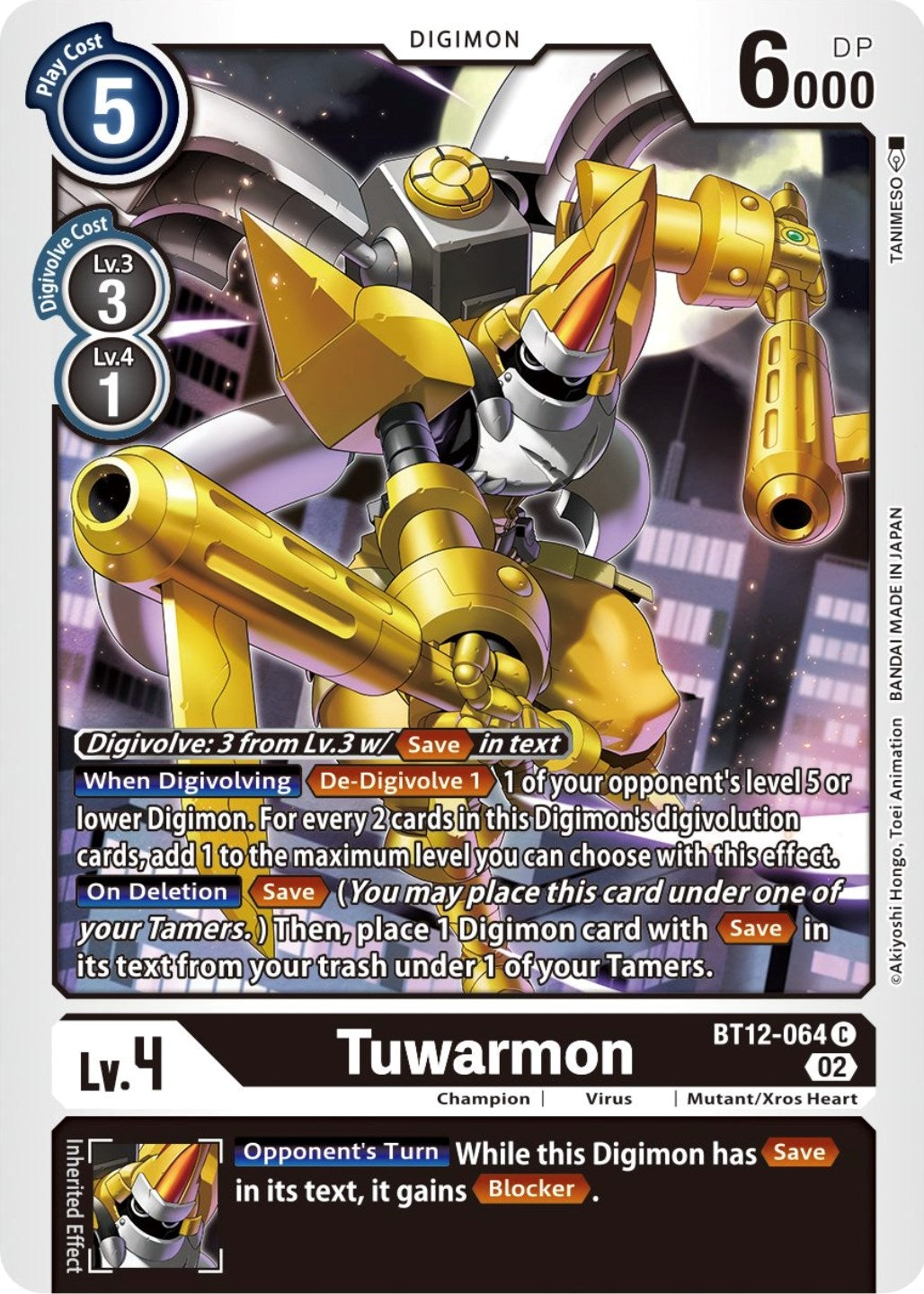 Image for Tuwarmon (BT12-064 C) (Across Time) - Digimon Card Game