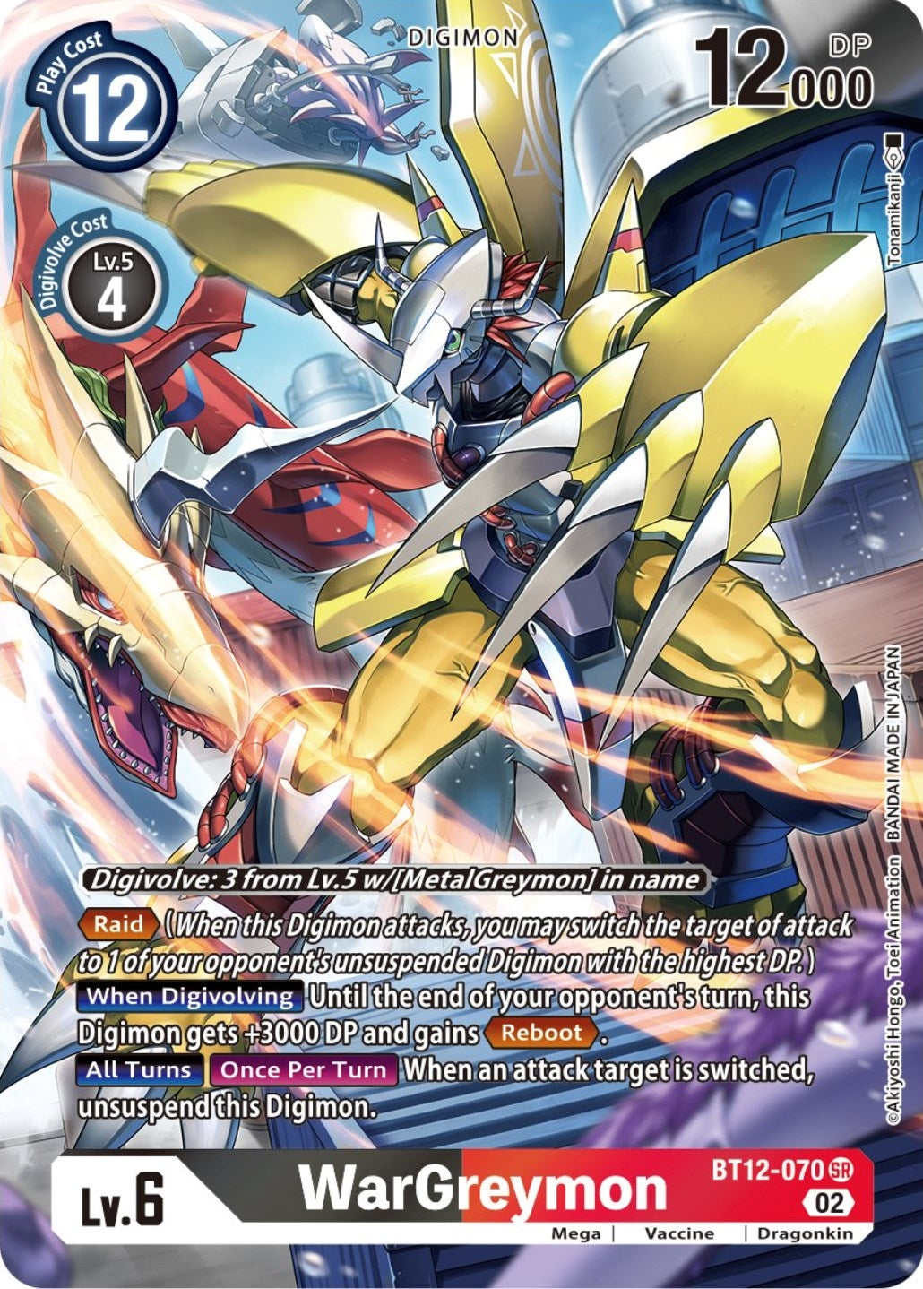 Image for WarGreymon (Alternate Art) (BT12-070 SR) (Across Time) - Digimon Card Game