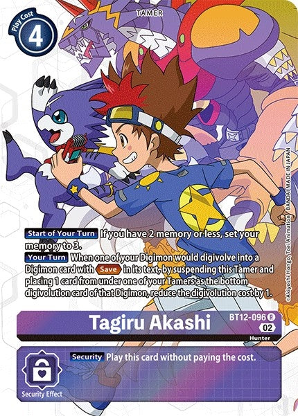 Image for Tagiru Akashi (Alternate Art) (BT12-096 R) (Across Time) - Digimon Card Game