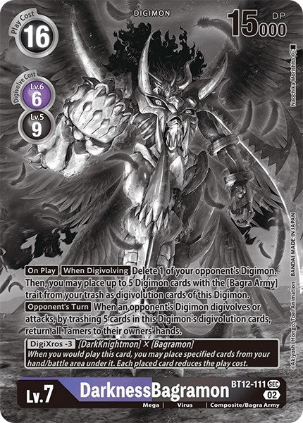 Image for DarknessBagramon (Alternate Art) (Black & White) (BT12-111 SEC) (Across Time) - Digimon Card Game