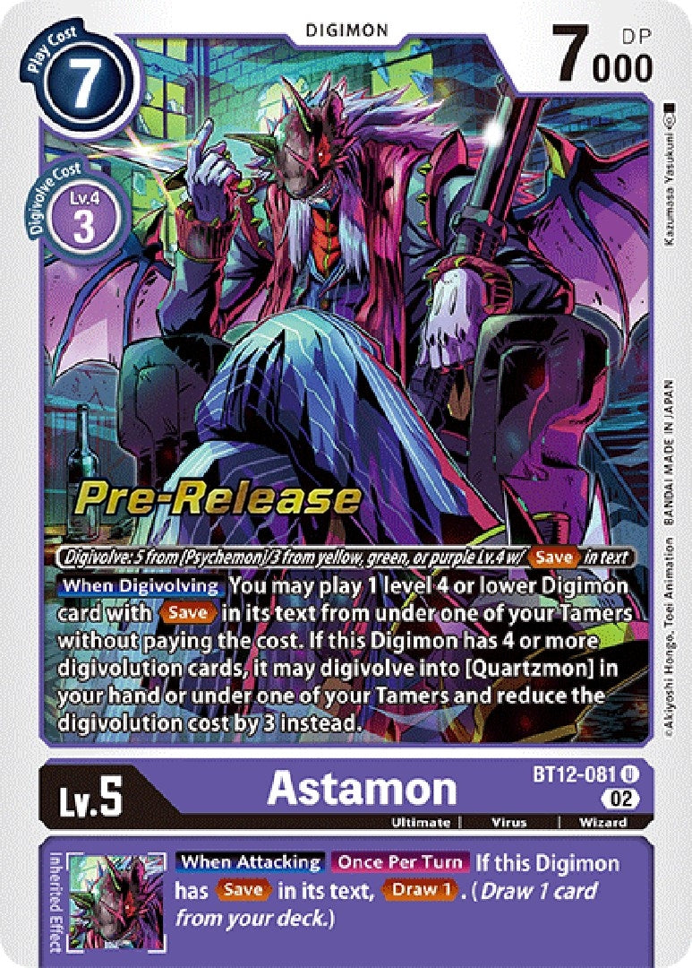 Image for Astamon (BT12-081 U) (Across Time Pre-Release Cards) - Digimon Card Game