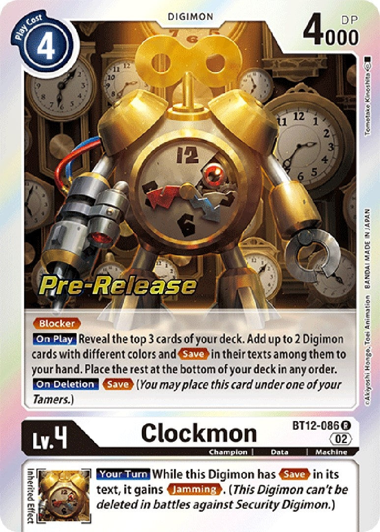 Image for Clockmon (BT12-086 R) (Across Time Pre-Release Cards) - Digimon Card Game