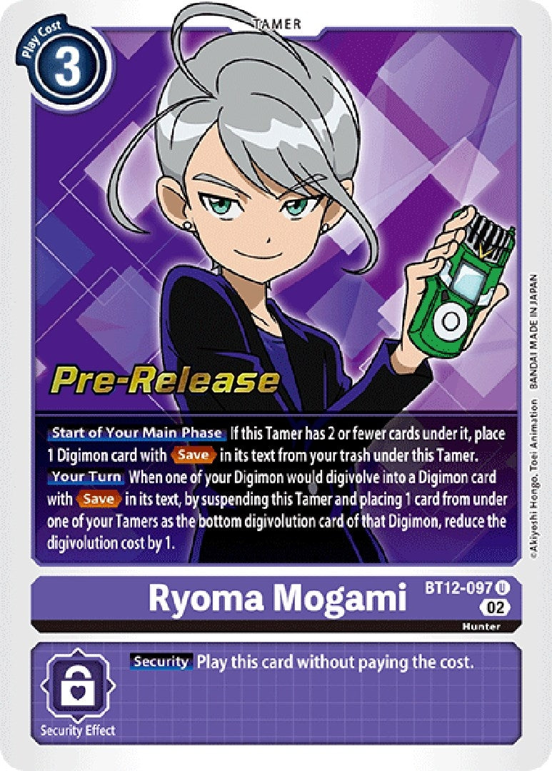 Image for Ryoma Mogami (BT12-097 U) (Across Time Pre-Release Cards) - Digimon Card Game
