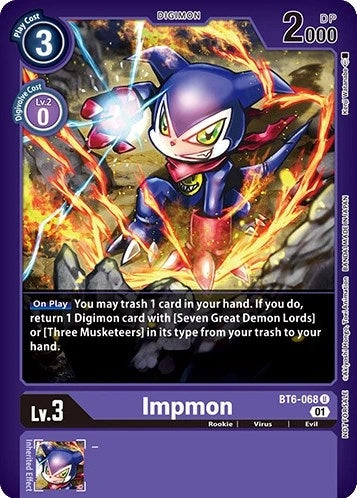 Image for Impmon (April 2023 Beelzemon Special) (BT6-068 U) (Starter Deck 14: Beelzemon Advanced Deck Set Pre-Release Cards) - Digimon Card Game